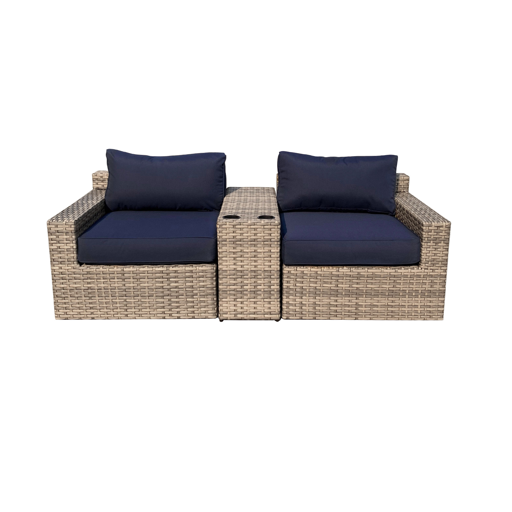 VENTURA 3 Piece Wicker Chairs & Side Table Set-Baeryon Furniture