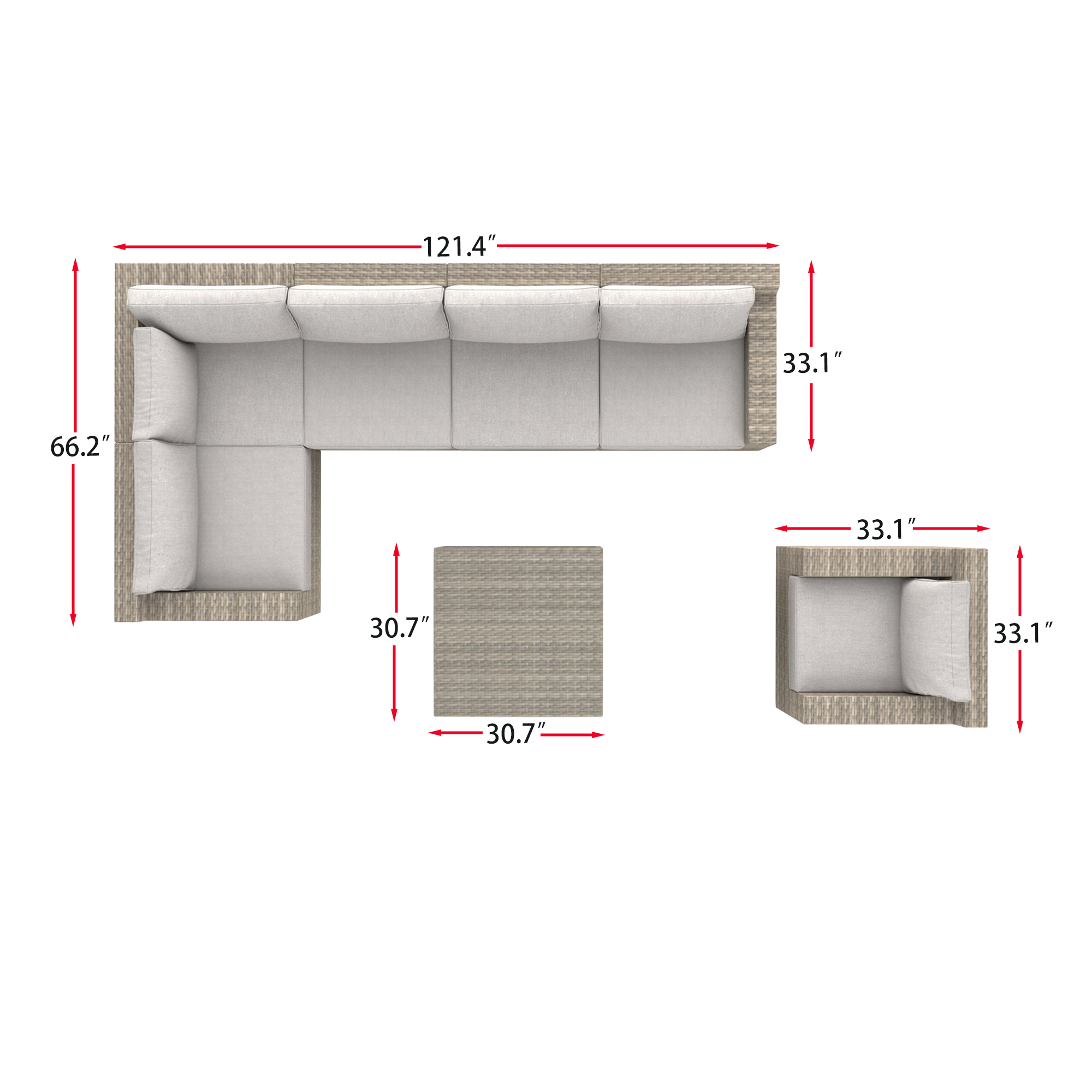 VENTURA 7 Piece Wicker Seating Group-Baeryon Furniture