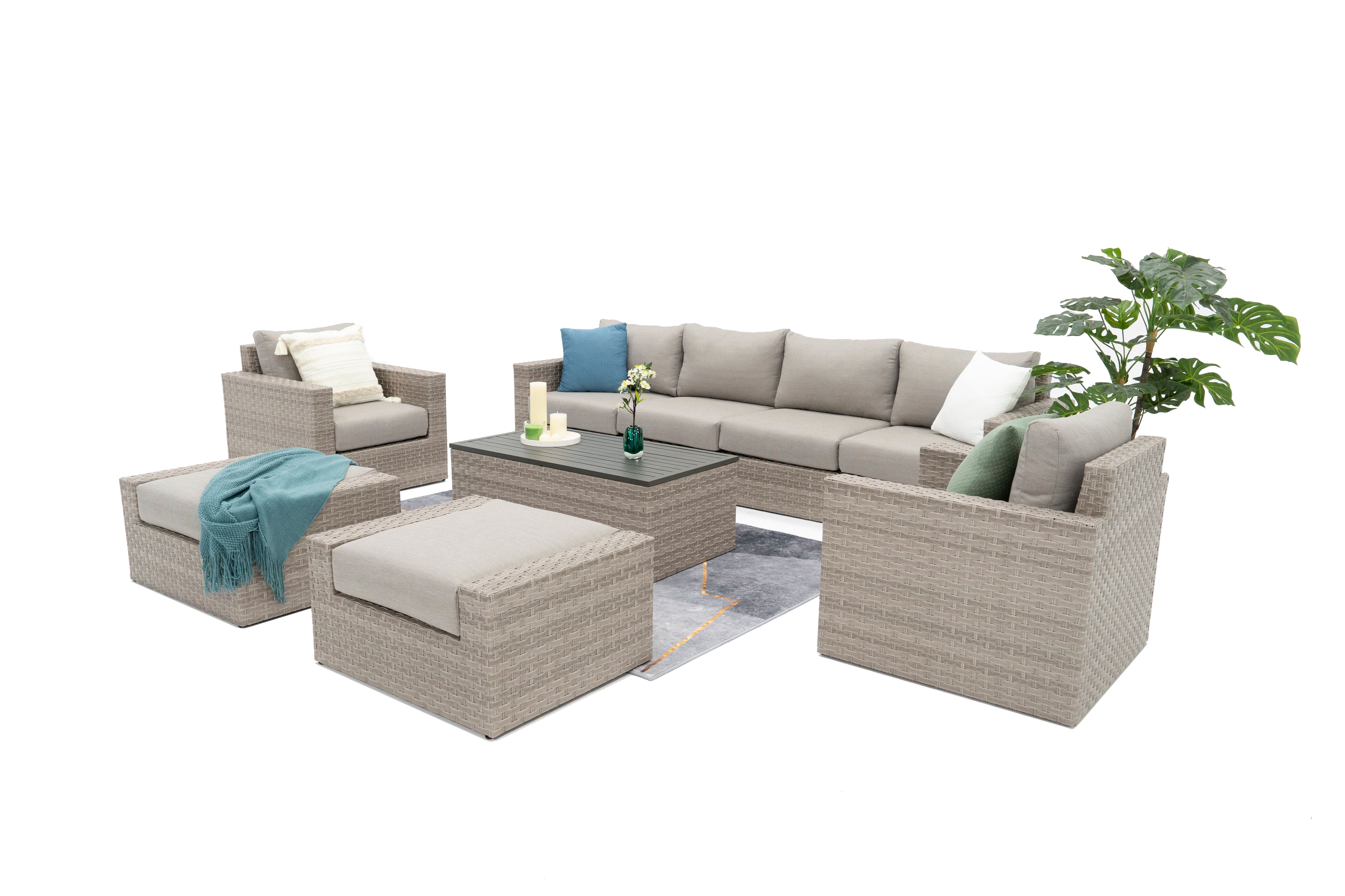 AVALON 9 Piece Wicker Couch-Baeryon Furniture