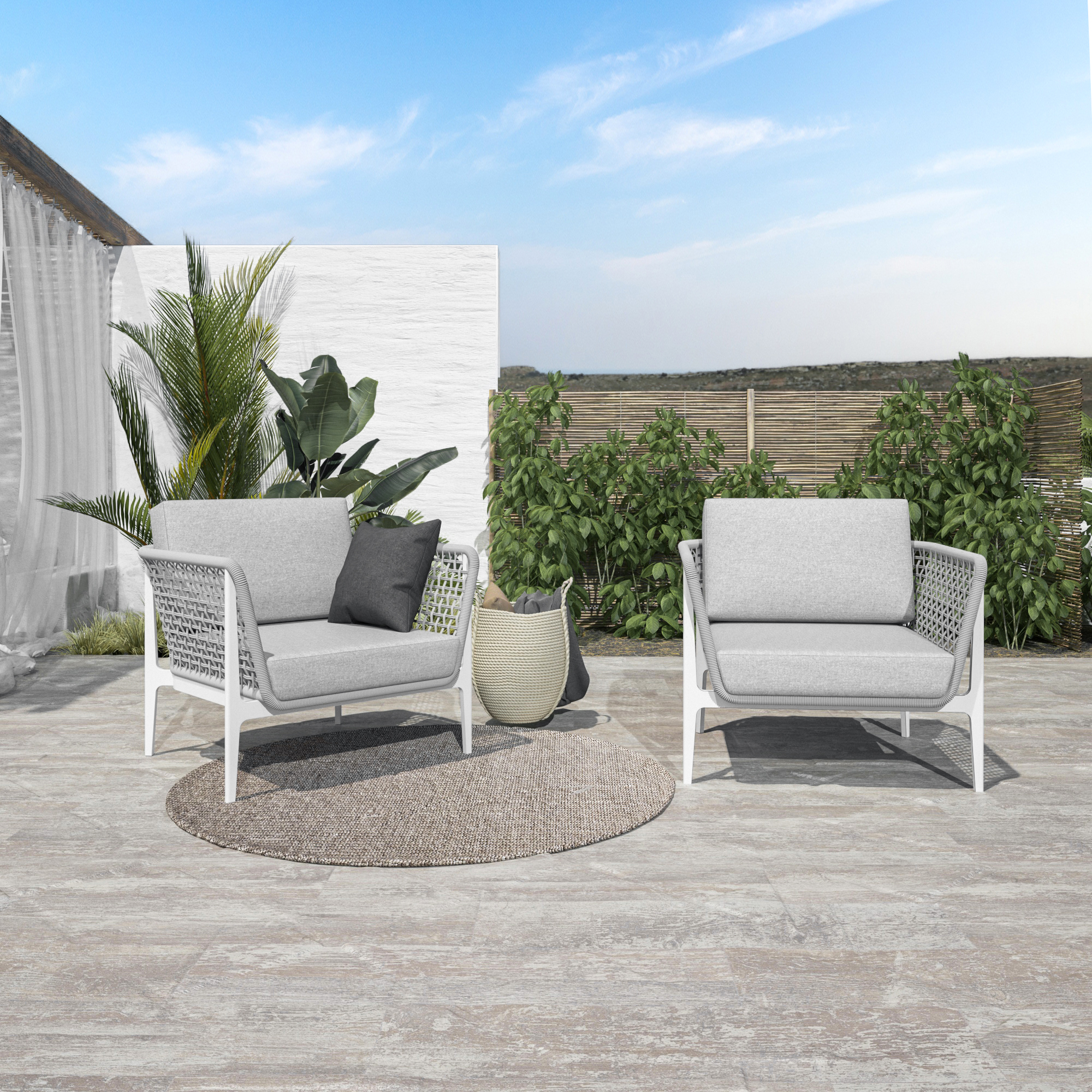 CETUS Outdoor Lounge Chairs Set of 2-Baeryon Furniture