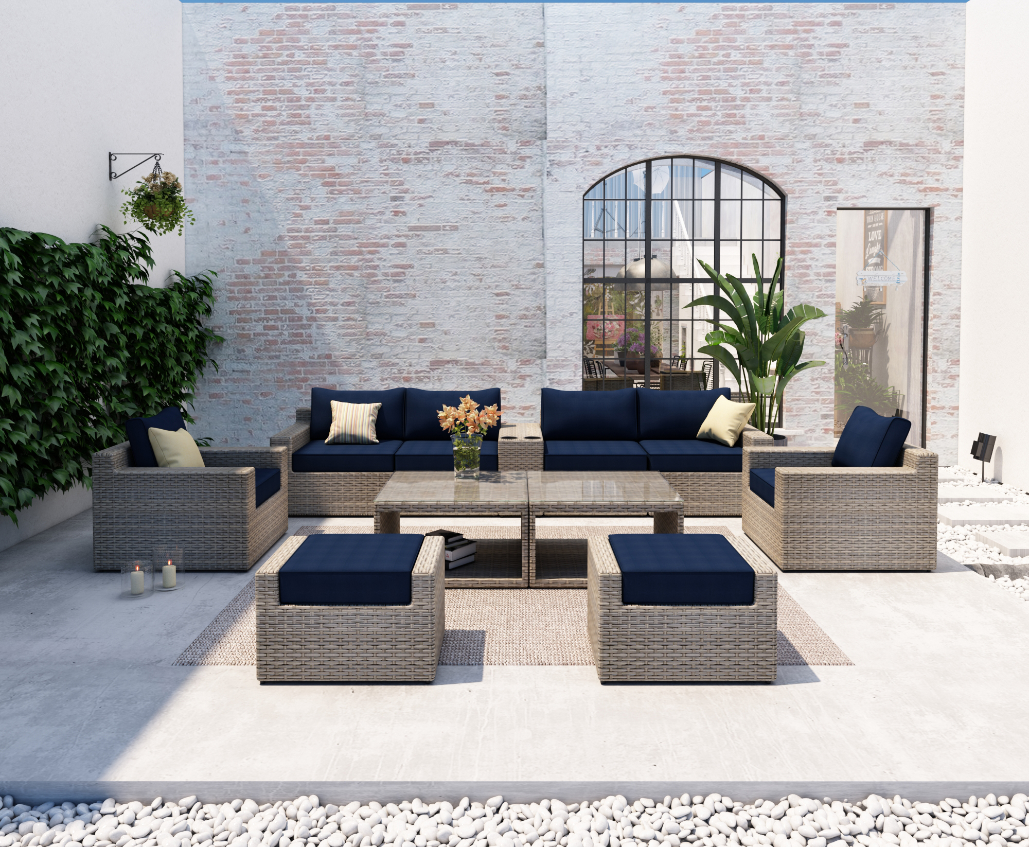 VENTURA 11 Piece Wicker Outdoor Sofa-Baeryon Furniture