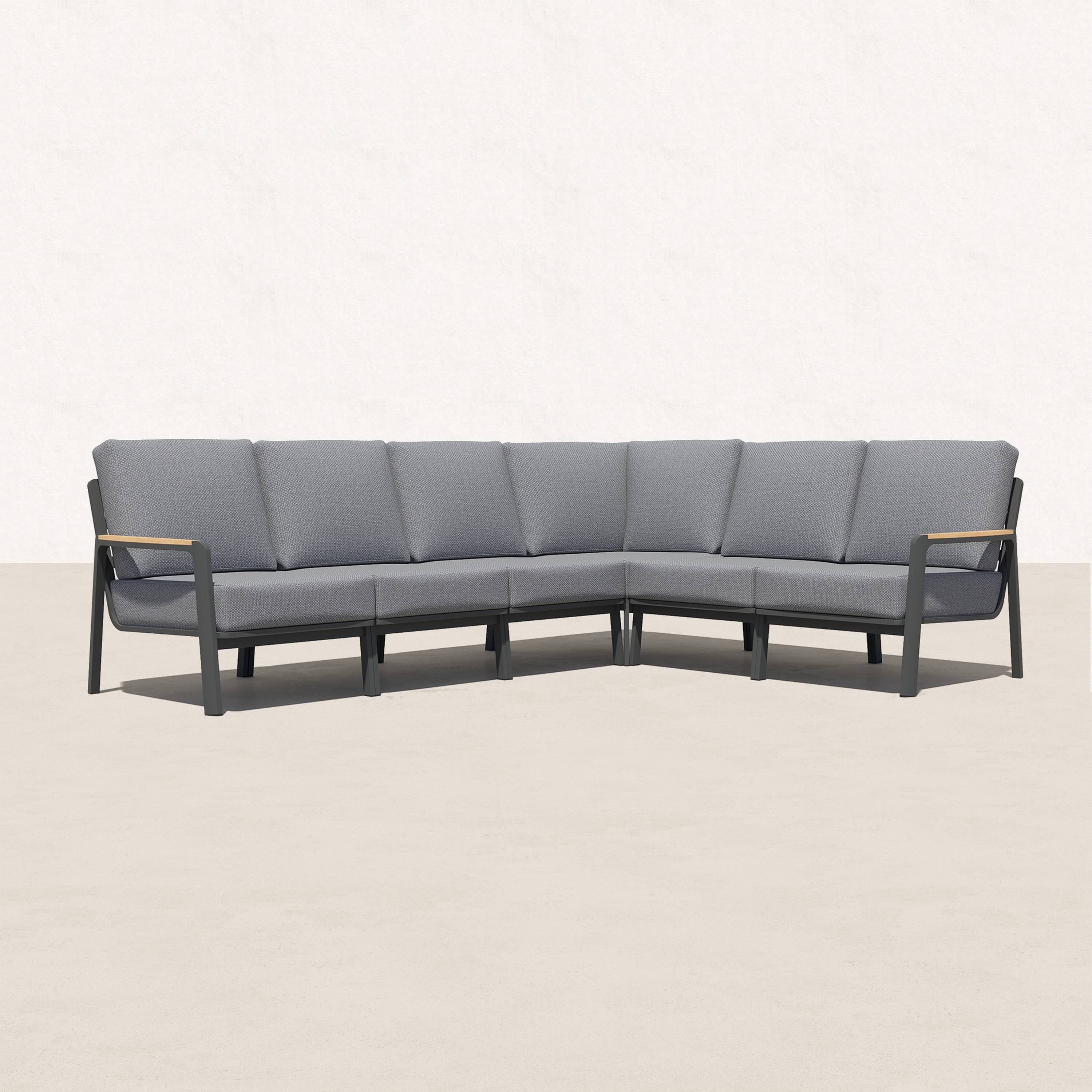 Orion Teak Outdoor L Sectional - 6 Seat -Baeryon Furniture