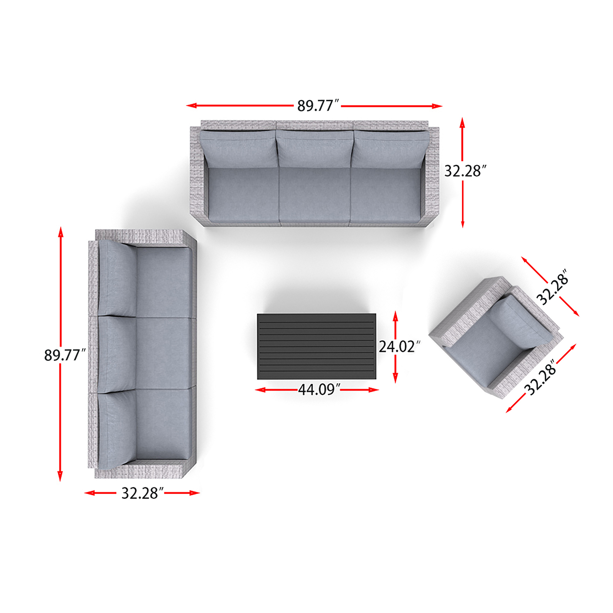 AVALON 8 Piece Wicker Sectional Sofa Set-Baeryon Furniture