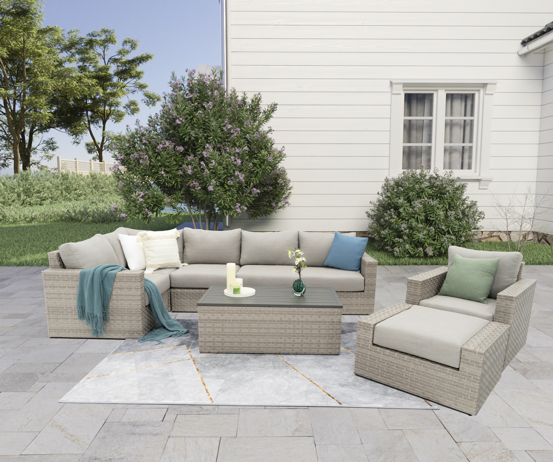 AVALON 8 Piece Rattan Sectional-Baeryon Furniture