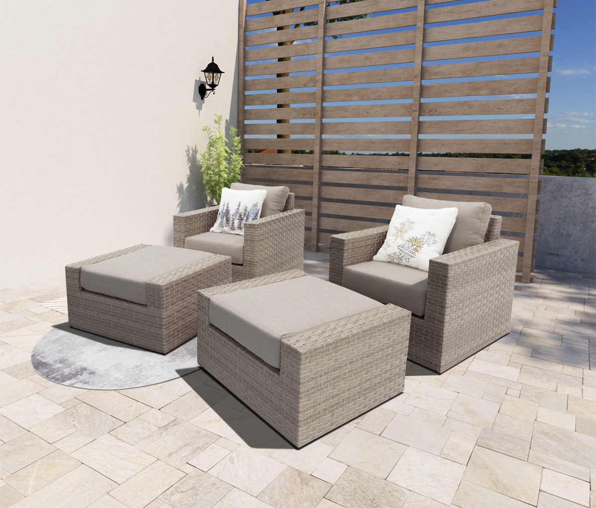 AVALON 4 Piece Rattan Balcony Set-Baeryon Furniture