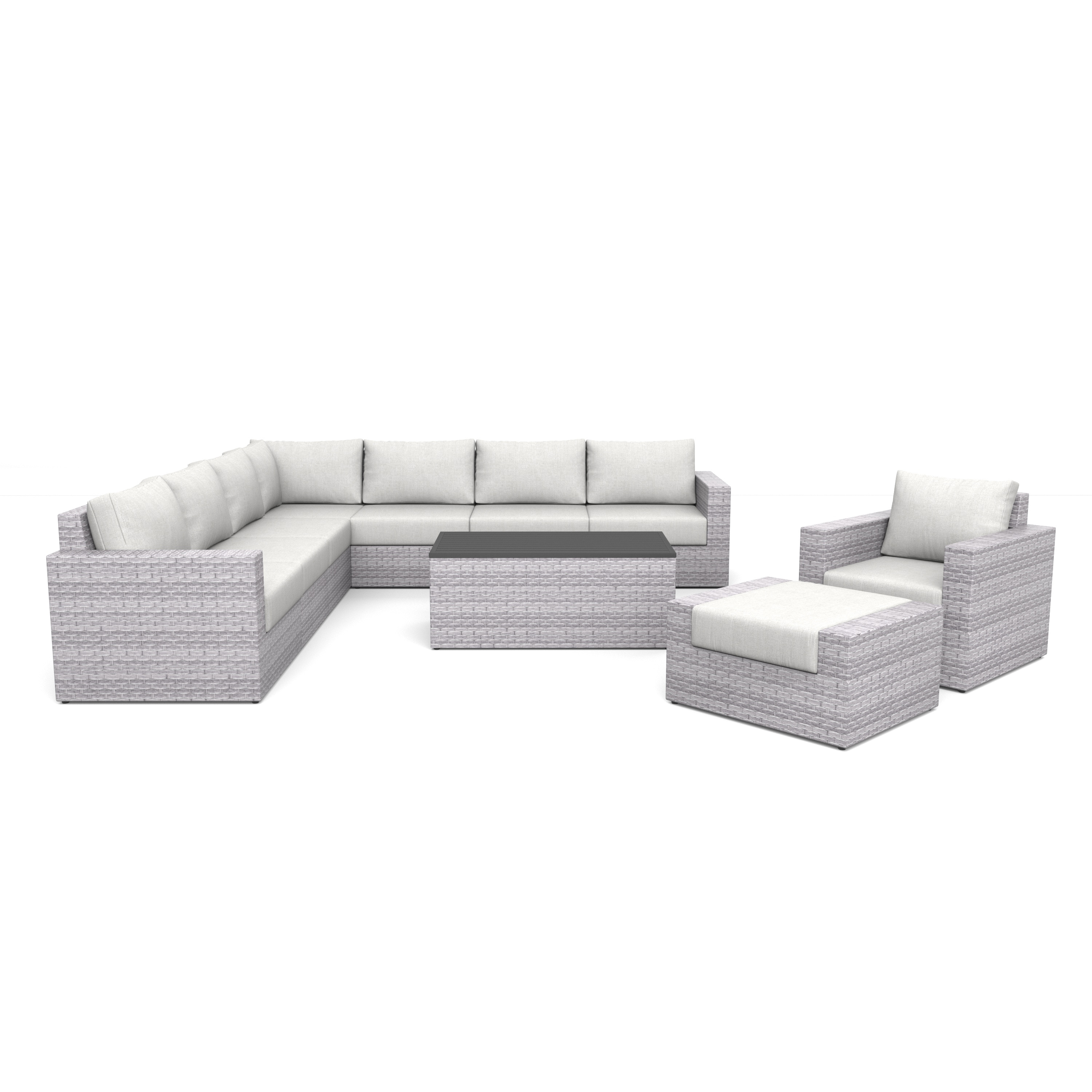 AVALON 10 Piece Wicker Sectional Outdoor Furniture-Baeryon Furniture