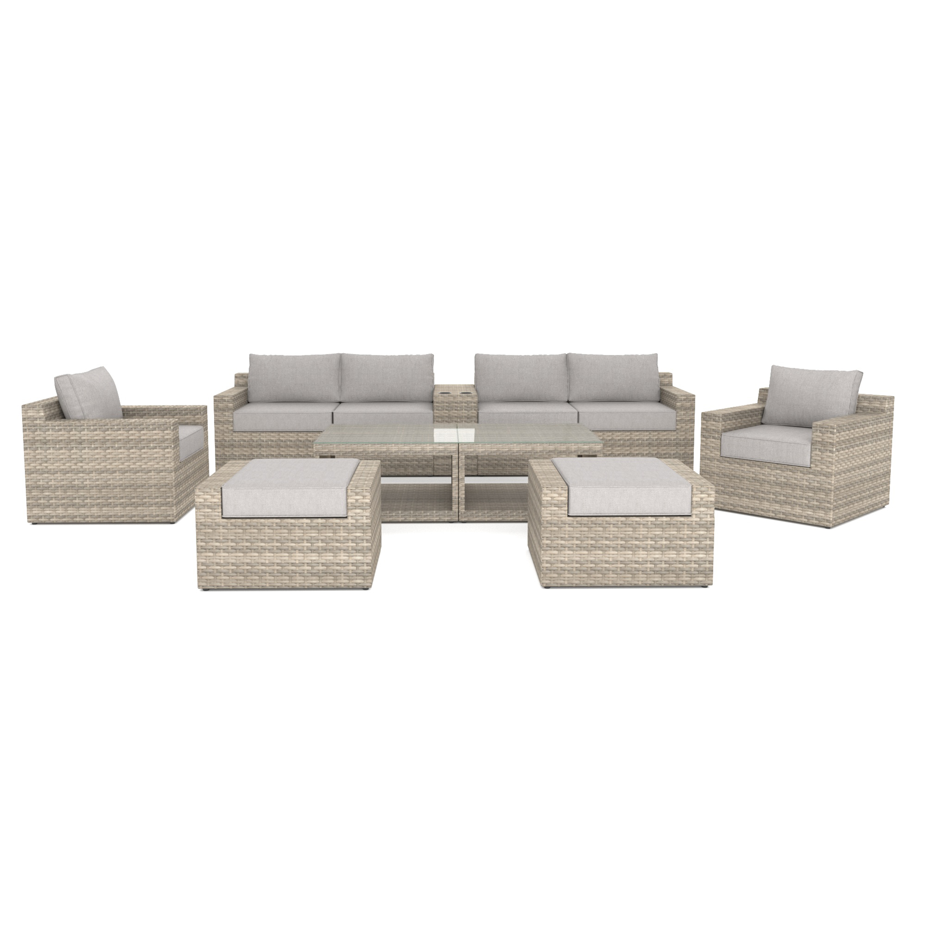 VENTURA 11 Piece Wicker Outdoor Sofa-Baeryon Furniture