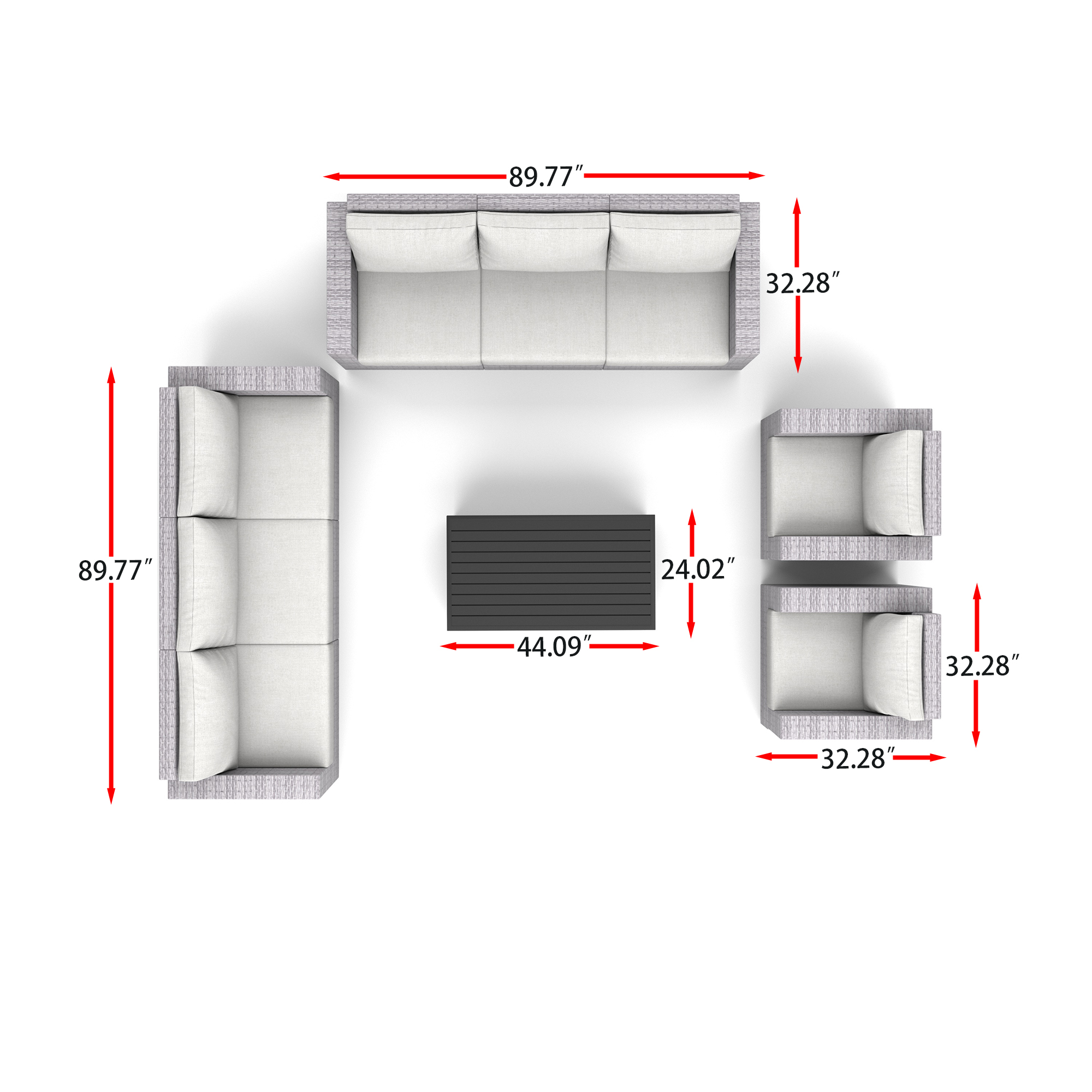 AVALON 9 Piece Wicker Patio Sofa-Baeryon Furniture