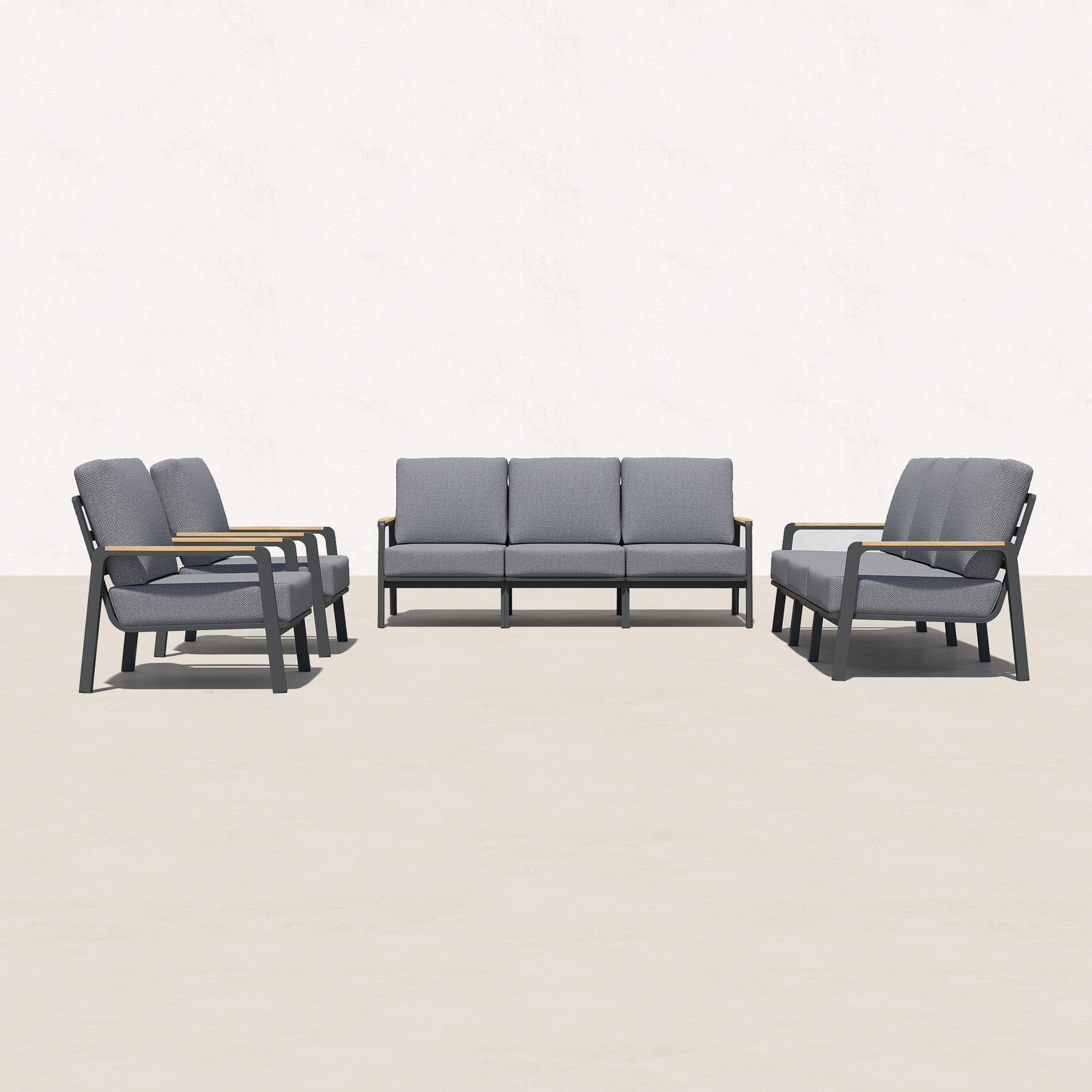 Orion Teak Outdoor Seating Group - 8 Seat