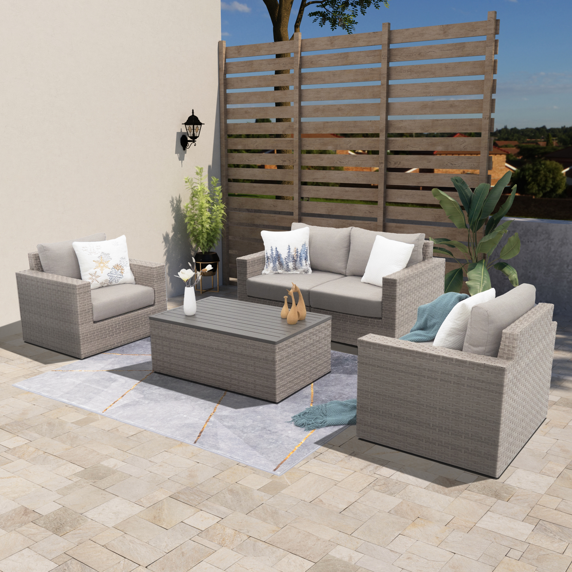 AVALON 5 Piece Wicker Conversation Sets-Baeryon Furniture