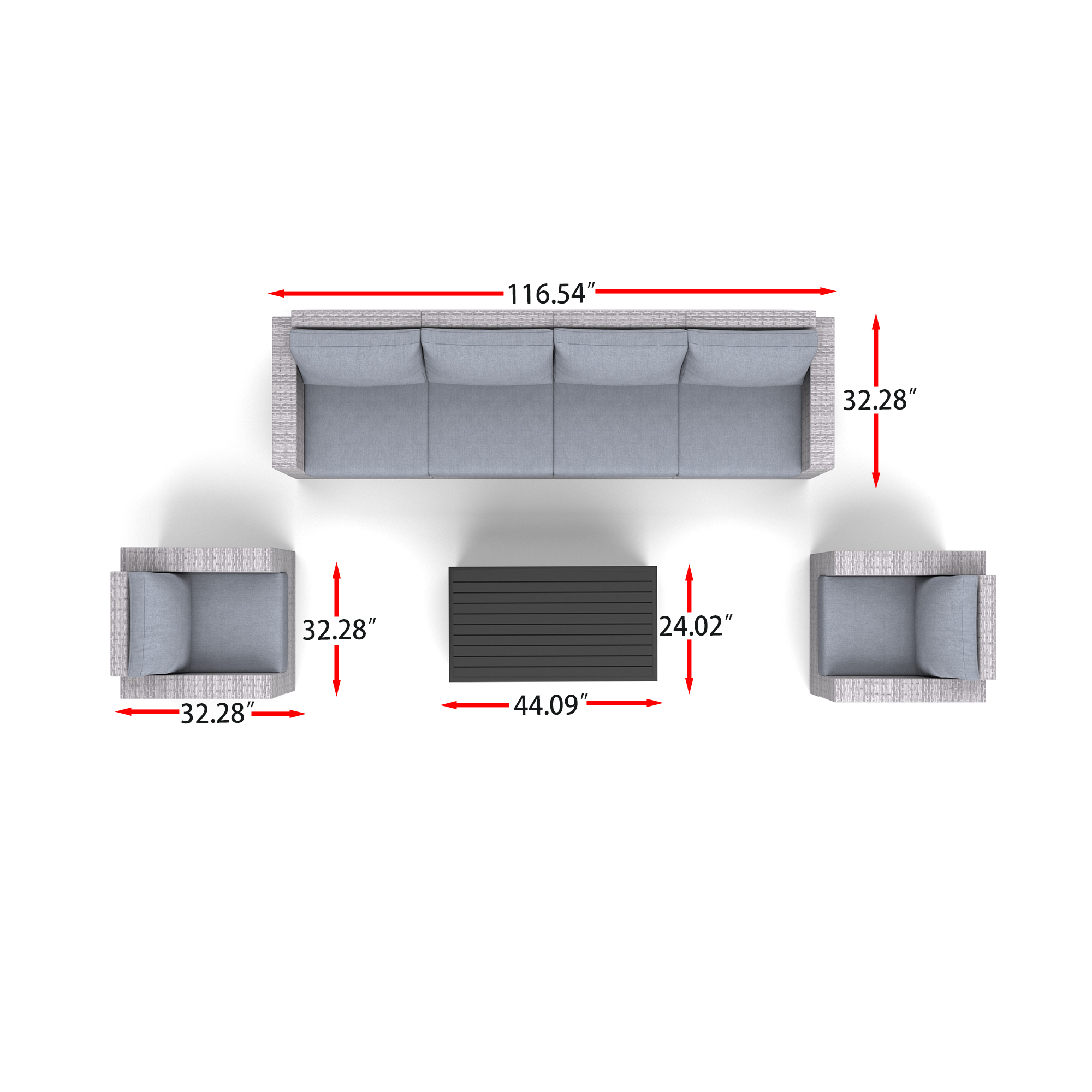 AVALON 7 Piece Outdoor Lounge Sofa-Baeryon Furniture