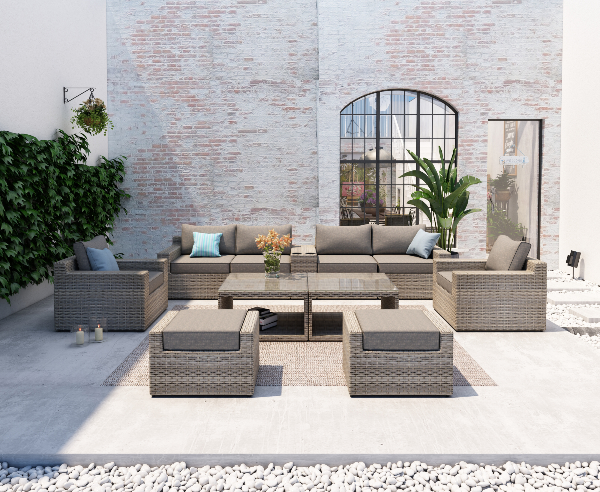 VENTURA 11 Piece Wicker Outdoor Sofa-Baeryon Furniture