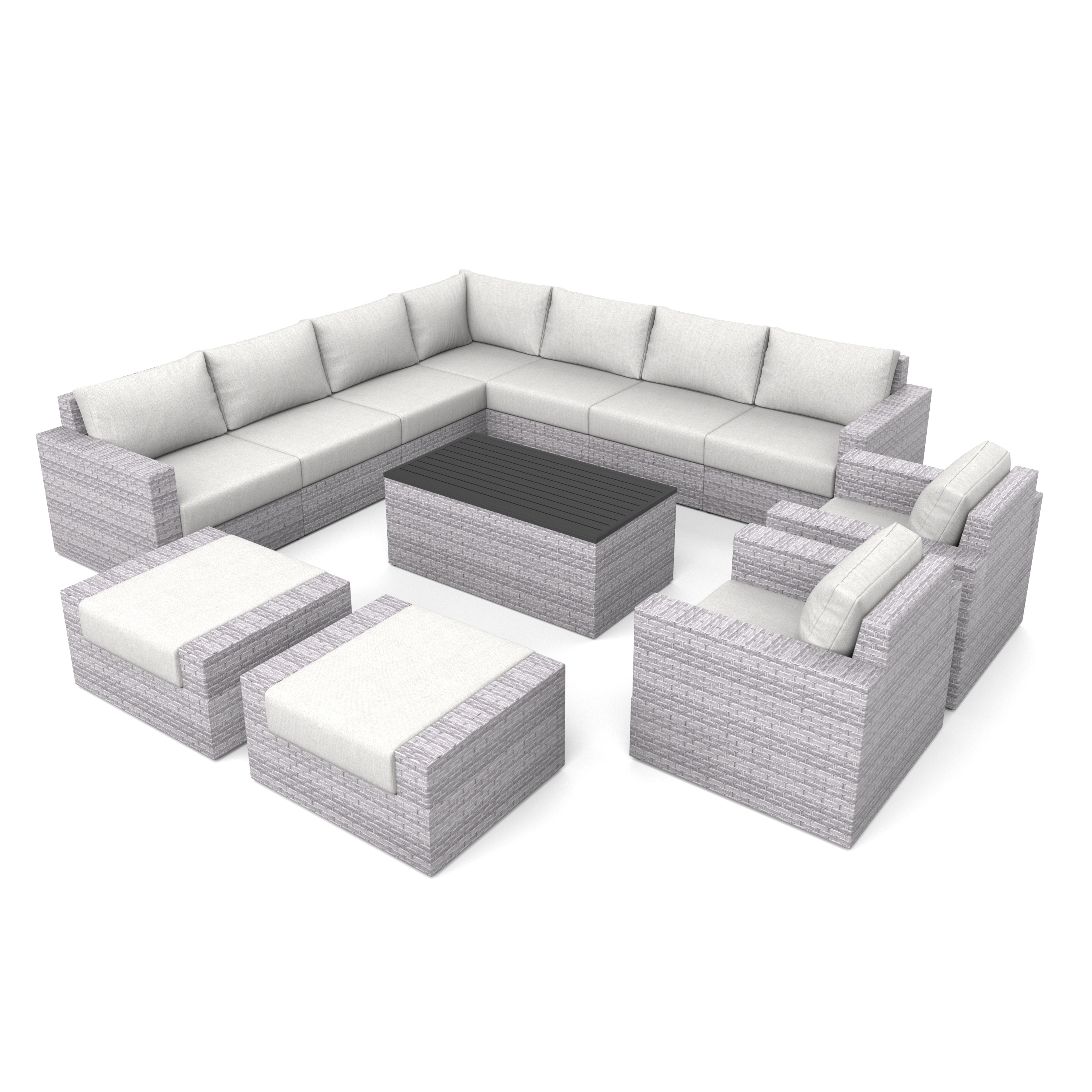 AVALON 12 Piece Sectional Patio Furniture-Baeryon Furniture