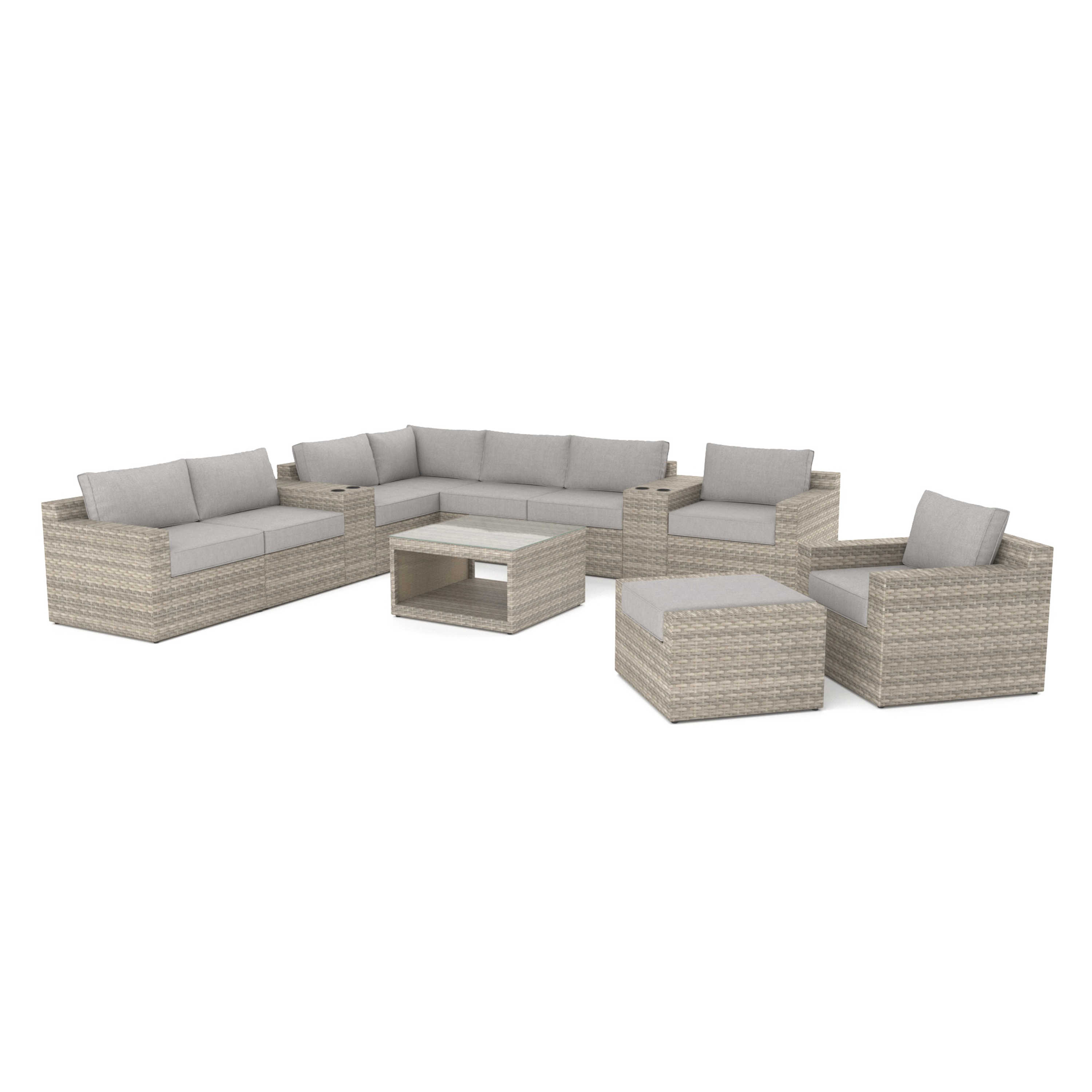 VENTURA 12 Piece Wicker Outdoor Sectional -Baeryon Furniture