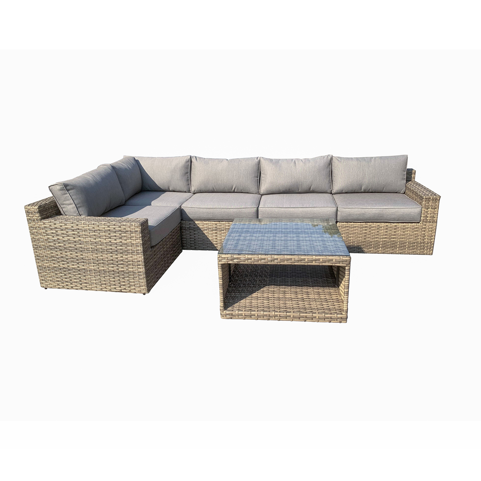 VENTURA 6 Piece Wicker Corner Sofa Set-Baeryon Furniture