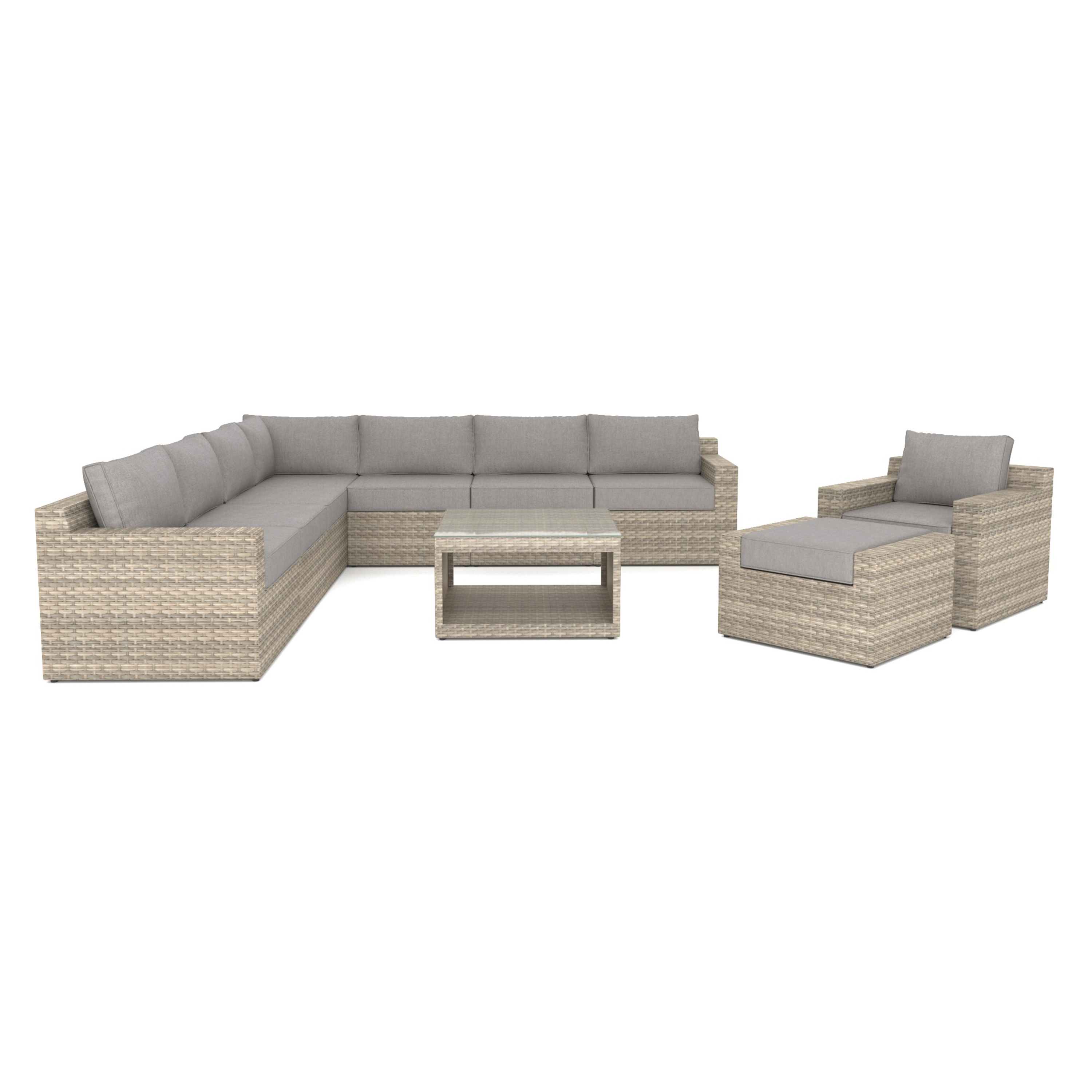 VENTURA 10 Piece Wicker Outdoor Sectional Sofa-Baeryon Furniture