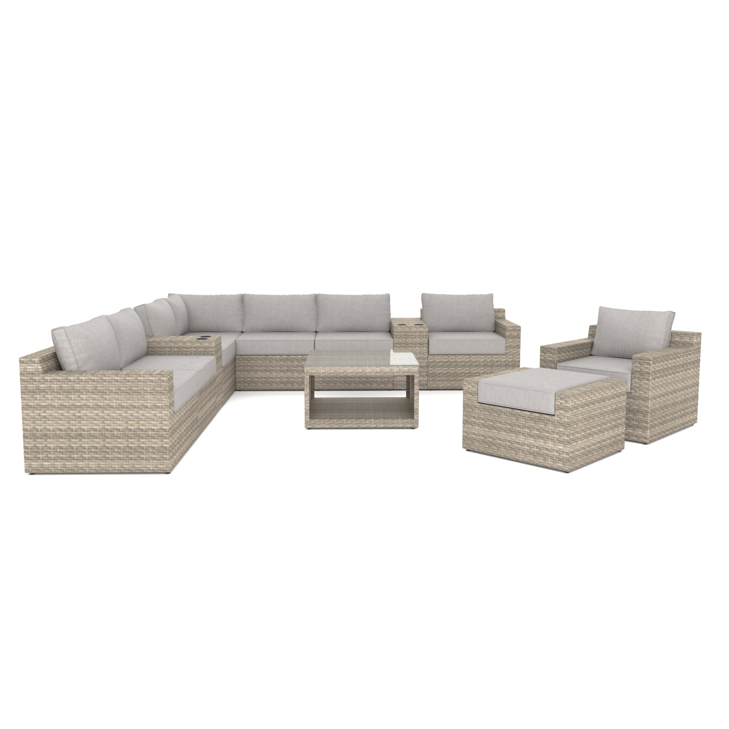 VENTURA 12 Piece Wicker Outdoor Sectional -Baeryon Furniture