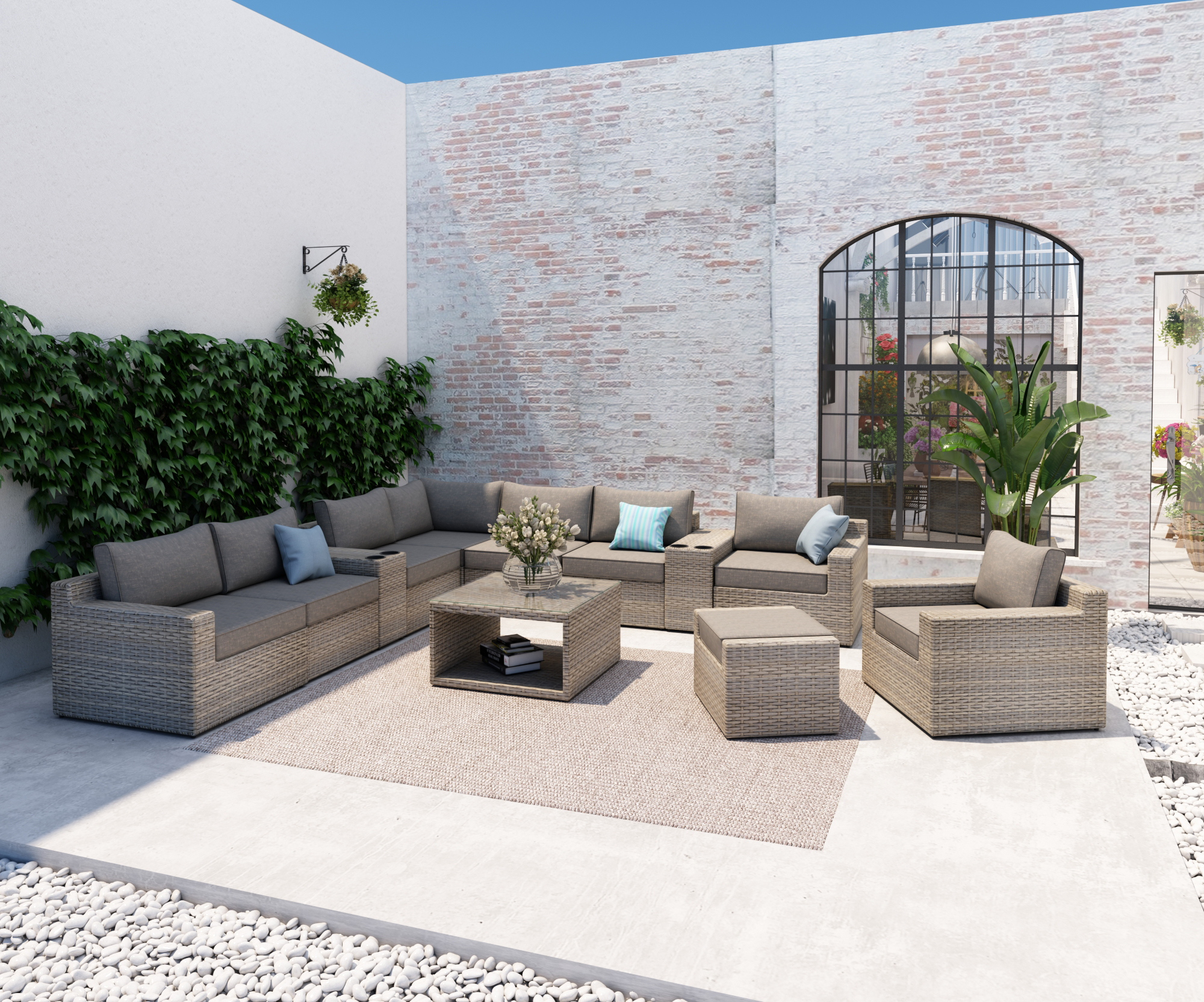 VENTURA 12 Piece Wicker Outdoor Sectional -Baeryon Furniture