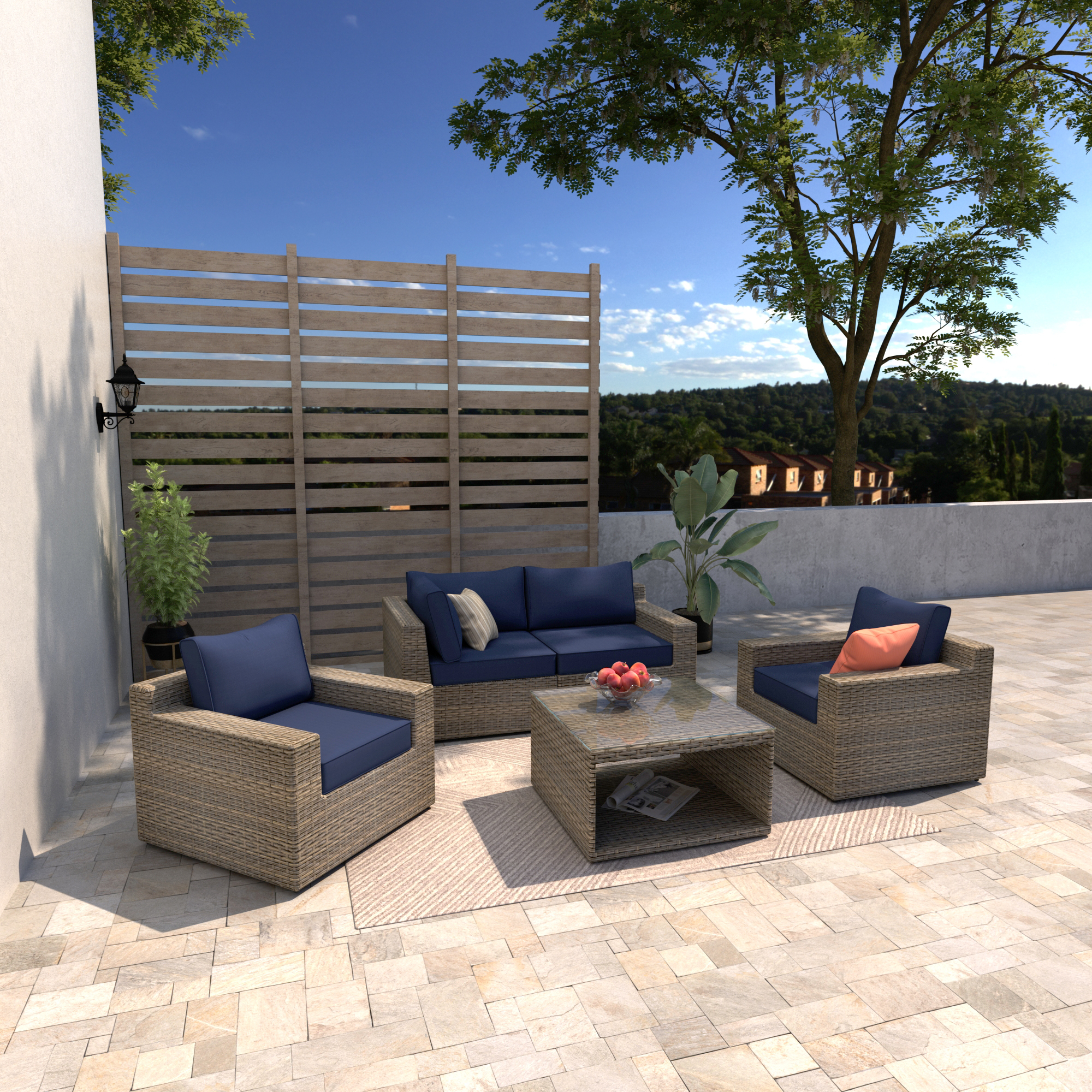 VENTURA 5 Piece Wicker Seating Group Set-Baeryon Furniture