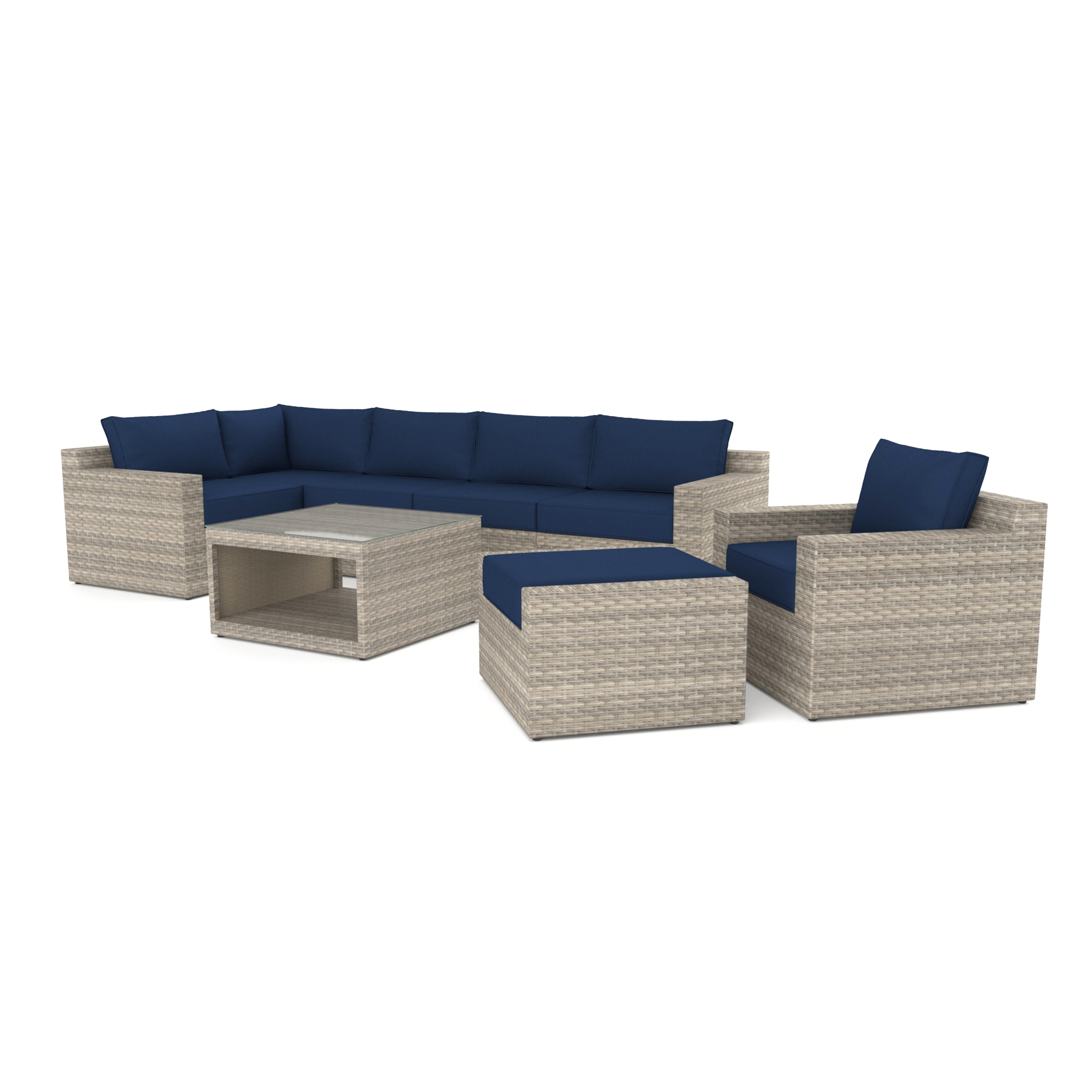 VENTURA 8 Piece Wicker Outdoor Sectional Couch-Baeryon Furniture