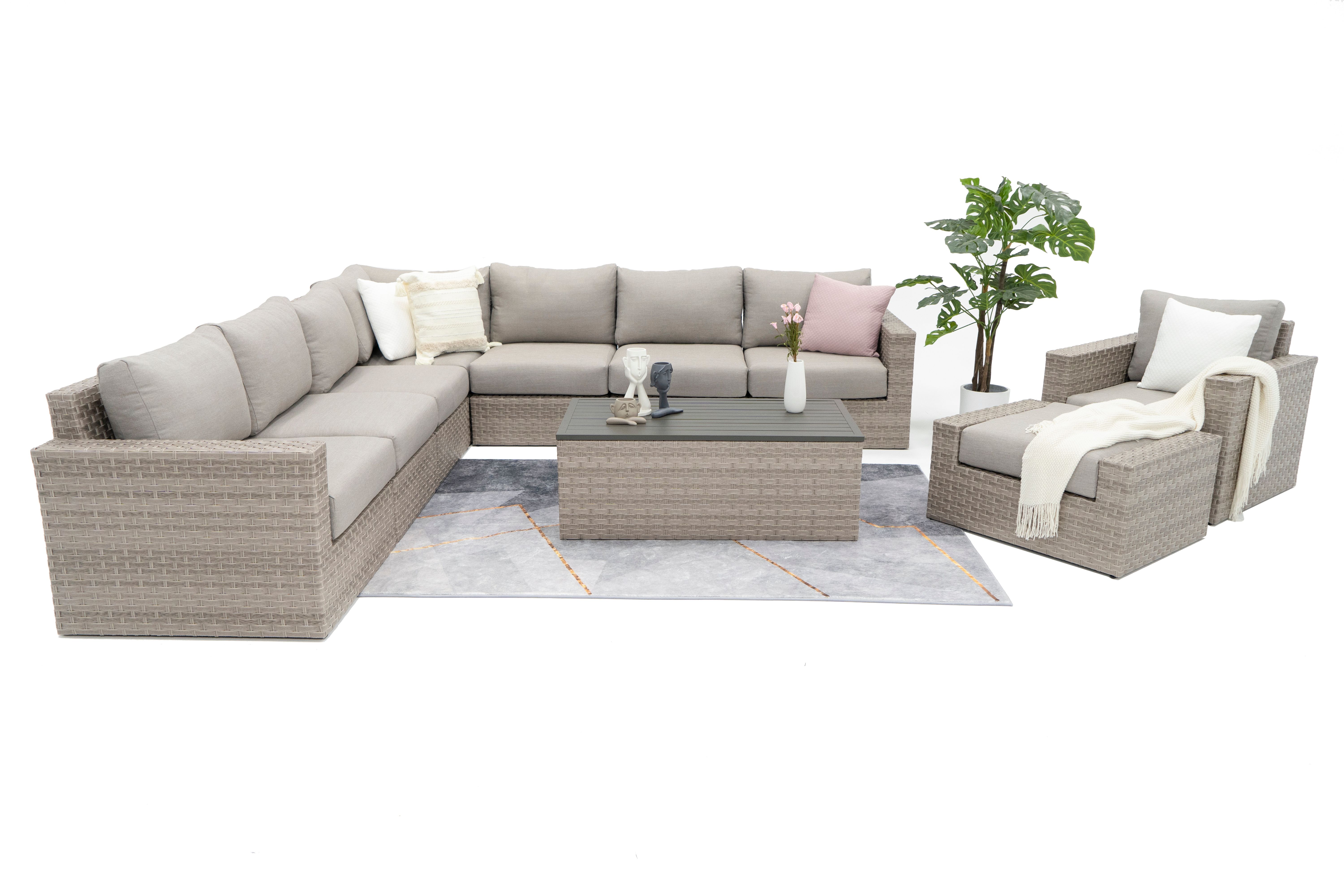 AVALON 10 Piece Wicker Sectional Outdoor Furniture-Baeryon Furniture