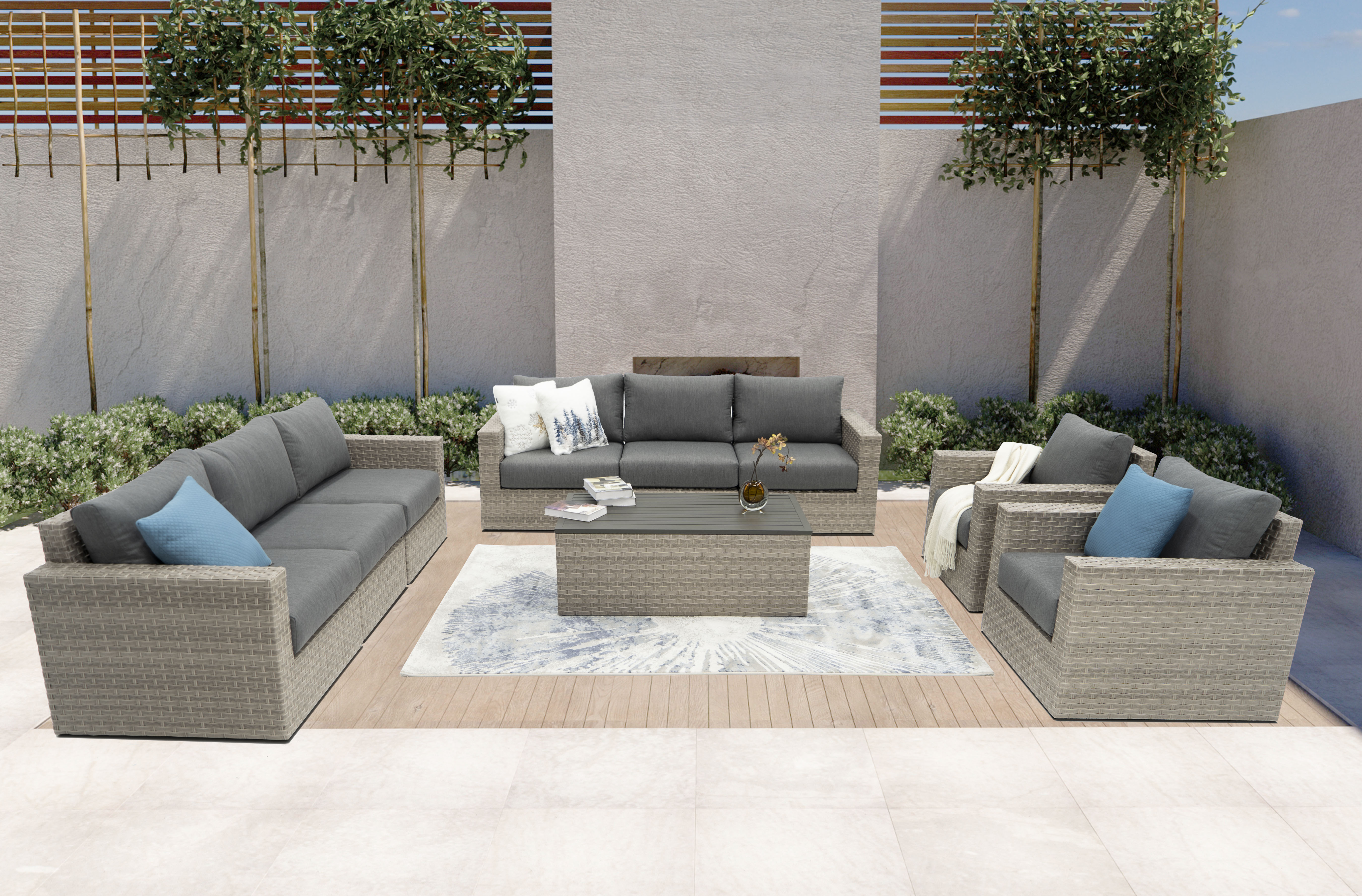 AVALON 9 Piece Wicker Patio Sofa-Baeryon Furniture