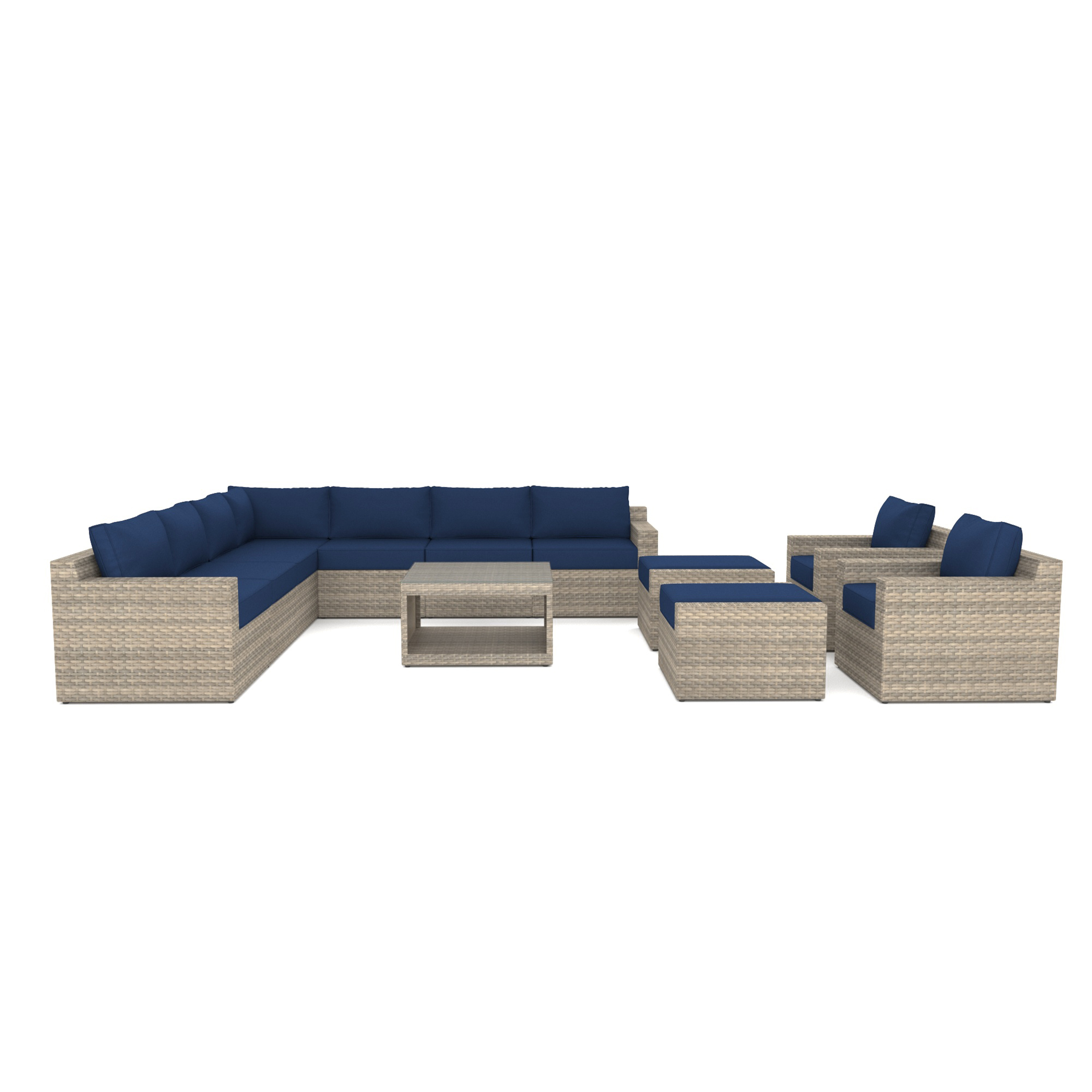 VENTURA 12 Piece Wicker Sectional-Baeryon Furniture