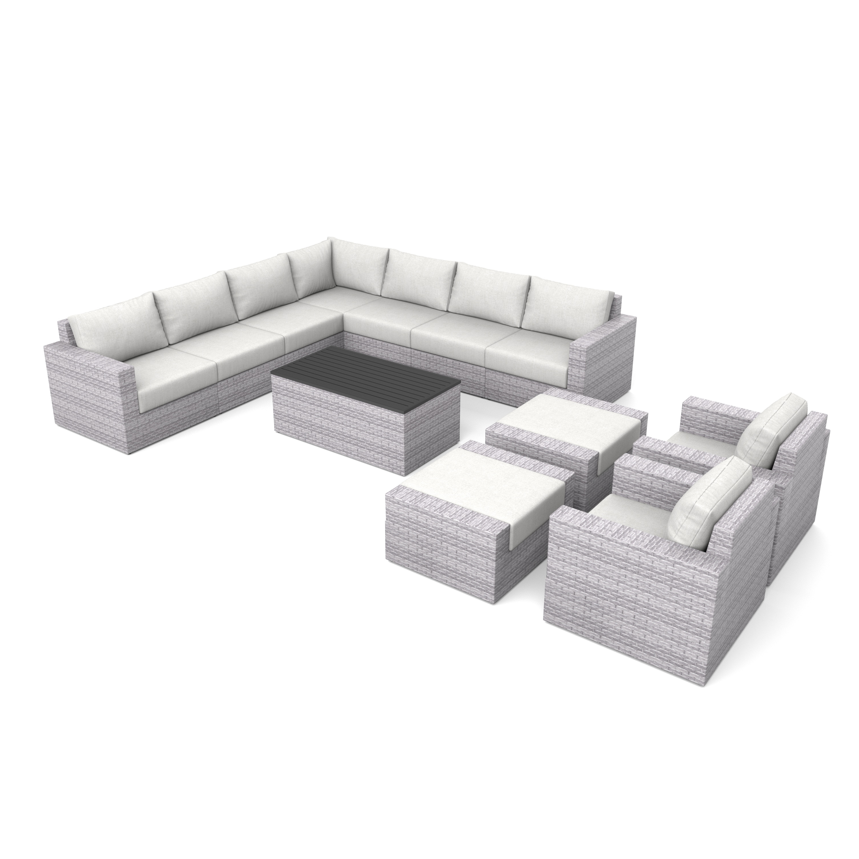 AVALON 12 Piece Sectional Patio Furniture-Baeryon Furniture