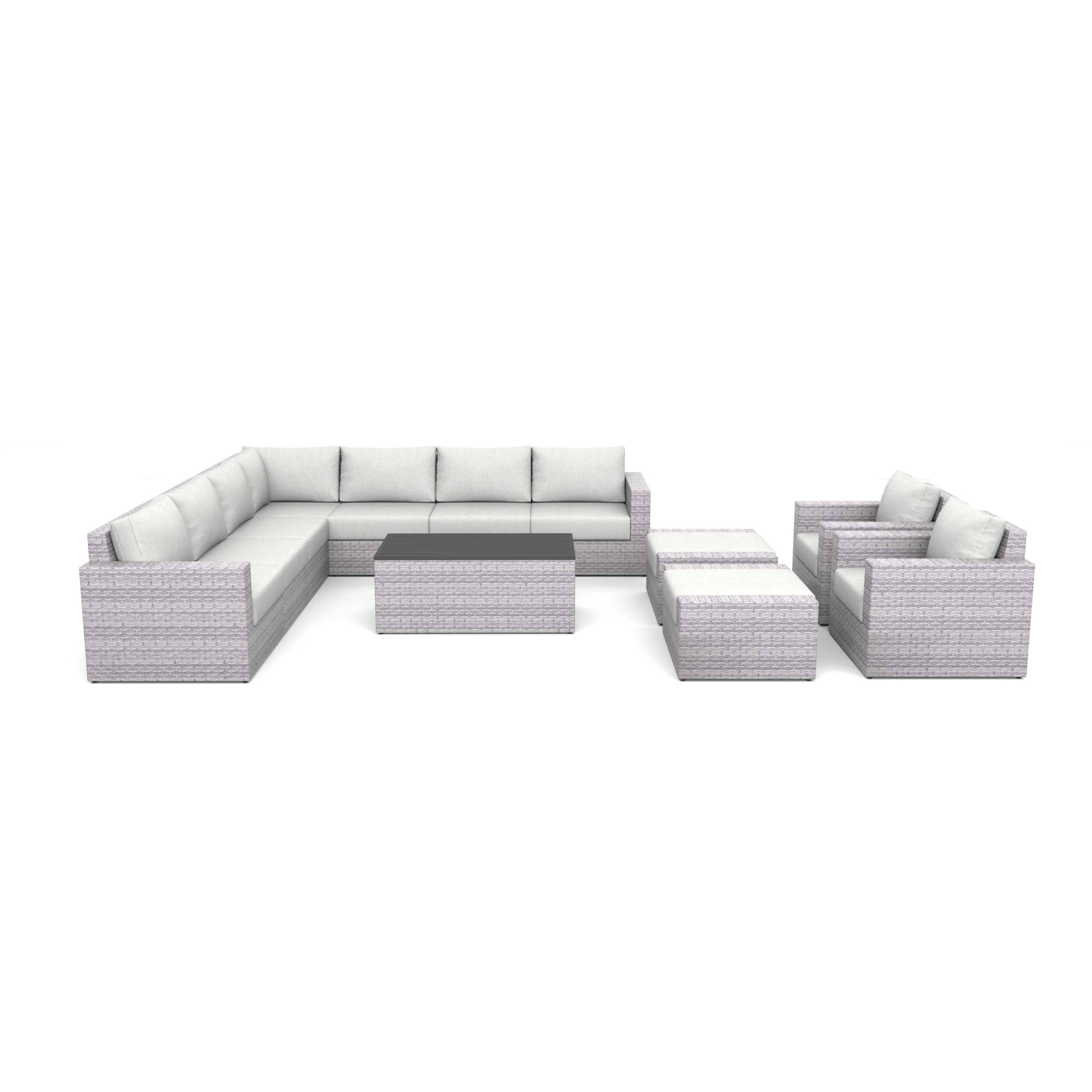 AVALON 12 Piece Sectional Patio Furniture-Baeryon Furniture
