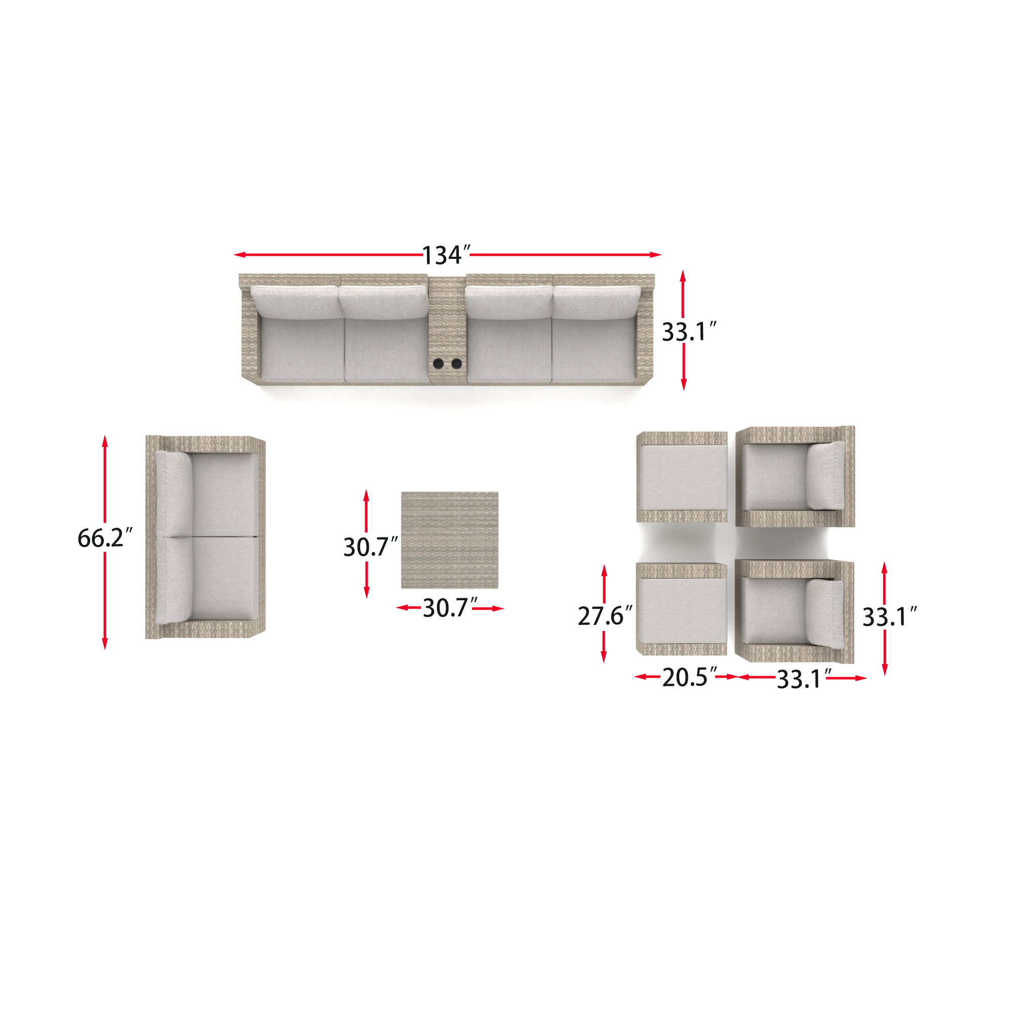 VENTURA 12 Piece Classic Wicker Seating Group-Baeryon Furniture
