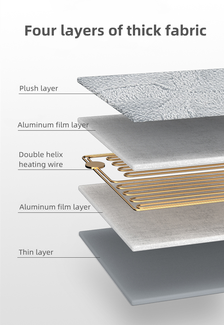 Heated Throw Blanket Soft Plush Washable Heated Bed Warmer Heating Electric Blanket