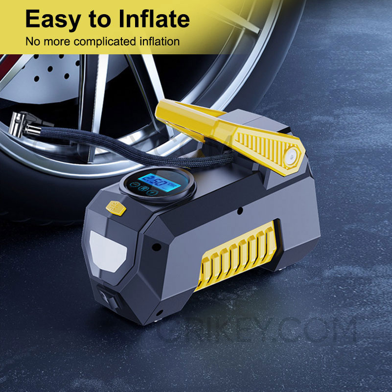 Air Compressor Tire Inflator Portable Air Pump 12V DC Auto Tire Pump w/ Digital Pressure Gauge LED Light for Car Tires Bicycle Ball-grikey