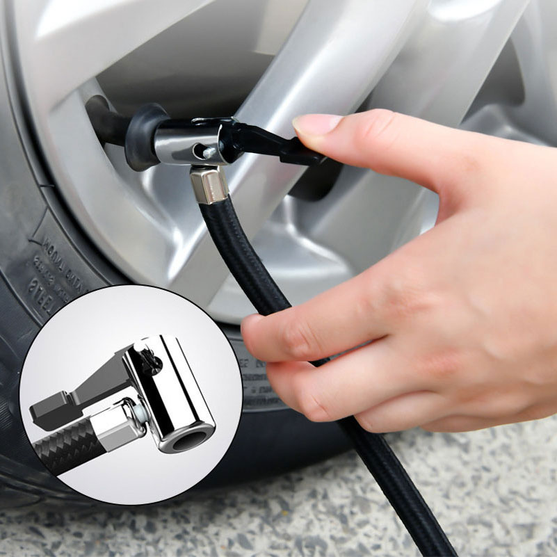 Tire Inflator Portable Air Compressor w/ Pressure Gauge LED Light 12V DC Portable Electric Air Pump 150PSI Car Tyre Inflator -grikey
