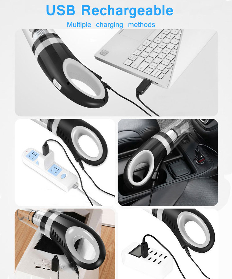 Cordless Vacuum Cleaner Handheld Rechargeable Vac for Car & Home, 7Kpa Cyclonic Suction Wet Dry Portable Vacuum Cleaner-grikey