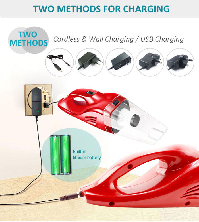 USB Rechargeable Portable 120W Handheld Vacuum Cleaner For Car /Home Battery Vaccum Cleaner Wireless-grikey