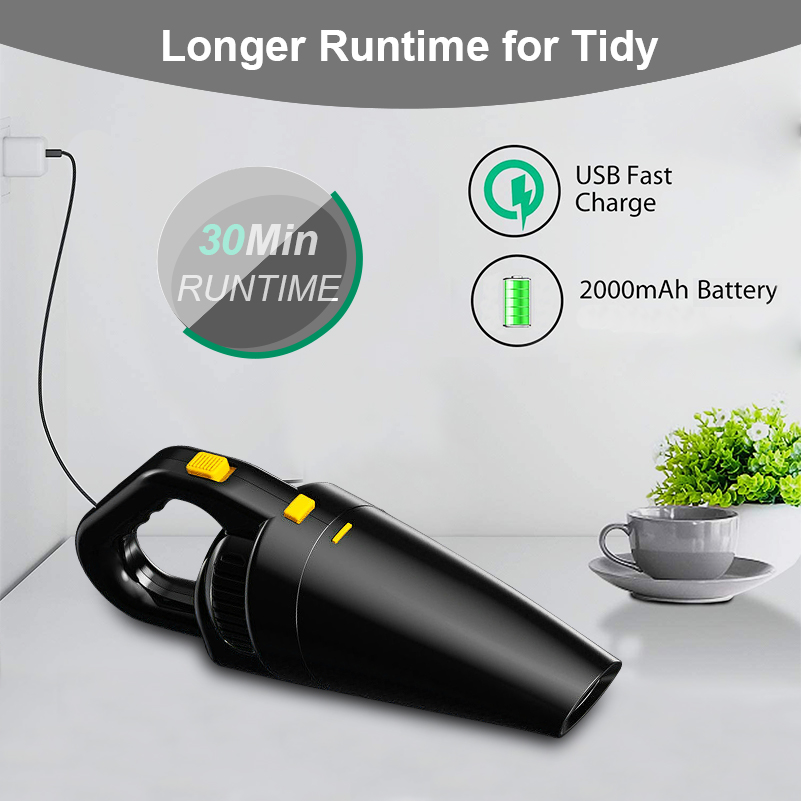 Handheld Vacuum Cleaner Cordless Mini Portable Car Vacuum Cleaner USB Rechargeable Hand Vacuum for Home Office Car Cleaning -grikey