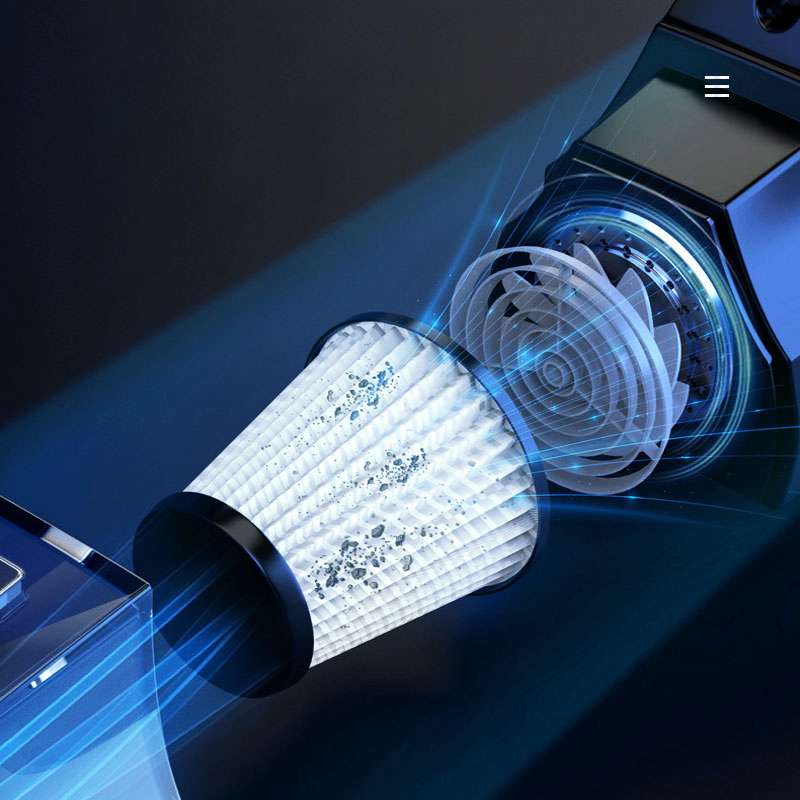 Car Vacuum Cleaner 4-in-1 Tire Inflator Portable Air Compressor with Tire Pressure Gauge LED Light 12 DC Corded Handheld Vacuum-grikey