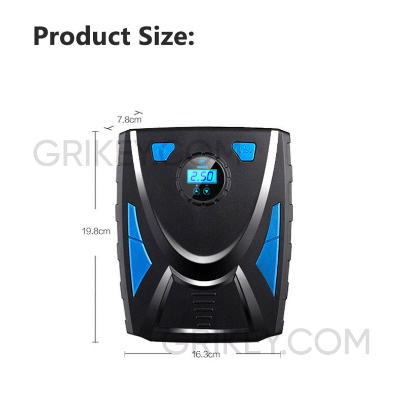 Tire Inflator Portable Air Compressor Air Pump w/ Digital Pressure Gauge LED Light DC 12V, 150PSI Tire Pump for Car Tires Bicycles Balls-grikey