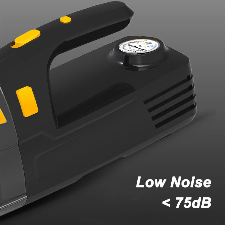 4 in 1 Portable Car Vacuum Cleaner with Air Compressor Pump DC 12V Tire Inflator High Power Handheld Car Vacuum w/ LED Light-grikey