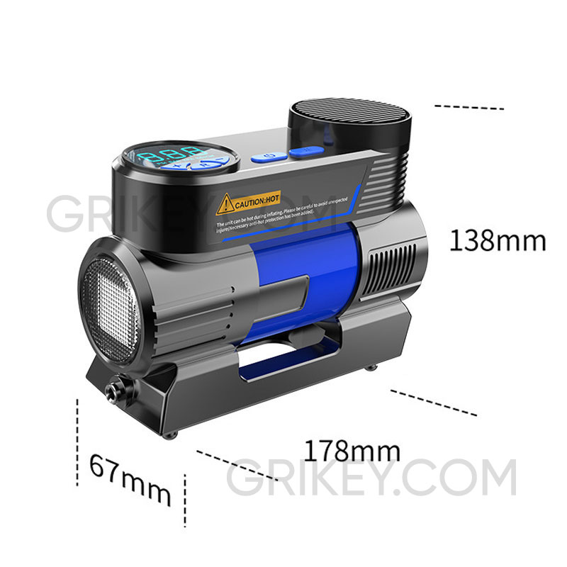 Tire Inflator Portable Air Compressor DC 12V Auto Air Pump 150PSI Fast Inflating with Digital Pressure Gauge for Car Tires Bike-grikey