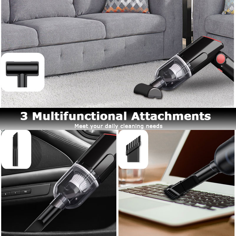 Handheld Vacuum Cleaner Cordless 8000PA Suction Hand Vacuum Cordless for Home Car Cleaning Mini Portable Car Vacuum USB Charging-grikey