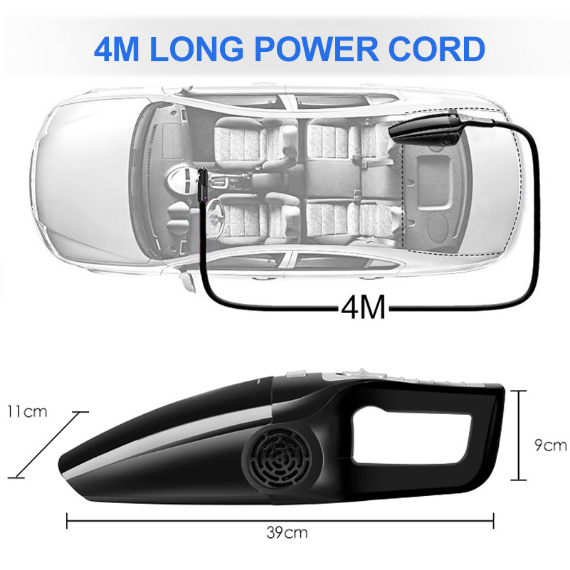 Portable Car Vacuum Cleaner For Auto Handheld Vaccum Cleaner Car Vacuum Cleaner Cable 12V Vacuum Cleaners Portable-grikey