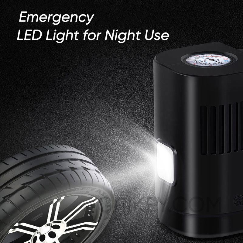 Cordless Portable Tire Inflator Air Compressor for Car Tires with Pressure Gauge Emergency LED Light Air Pump Car Tyre Inflato-grikey