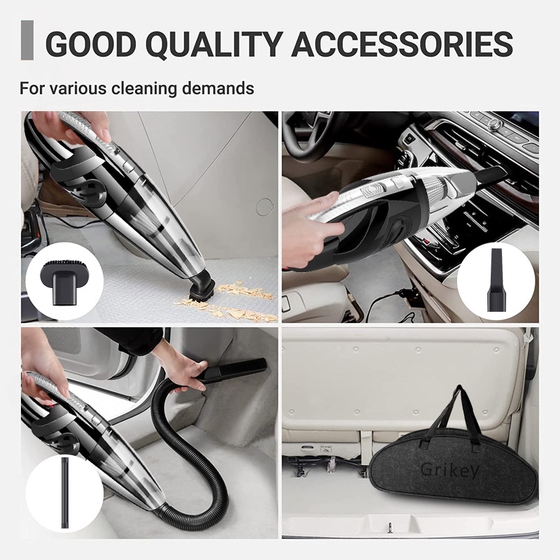 Car Vacuum Cleaner Portable High Power Mini Handheld Vacuum Cleaner for Wet and Dry Cleaning 12V DC Cord Auto Vaccum with Bag-grikey
