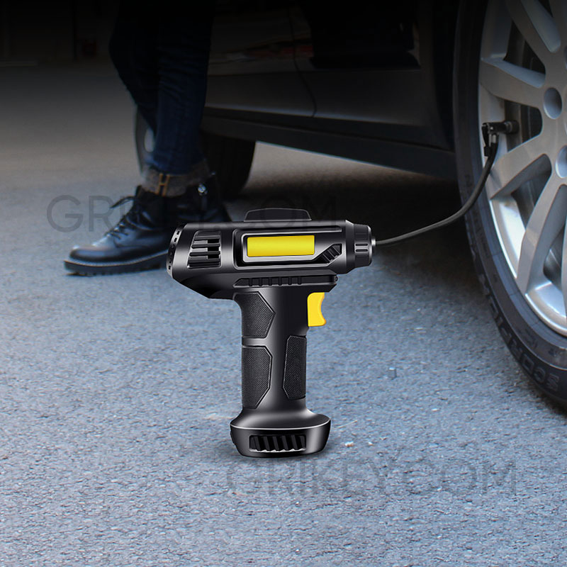 Tire Inflator Air Compressor with Pressure Gauge LED Light 12V DC Portable Electric Air Pump 150PSI Tyre Inflator for Car Tires-grikey