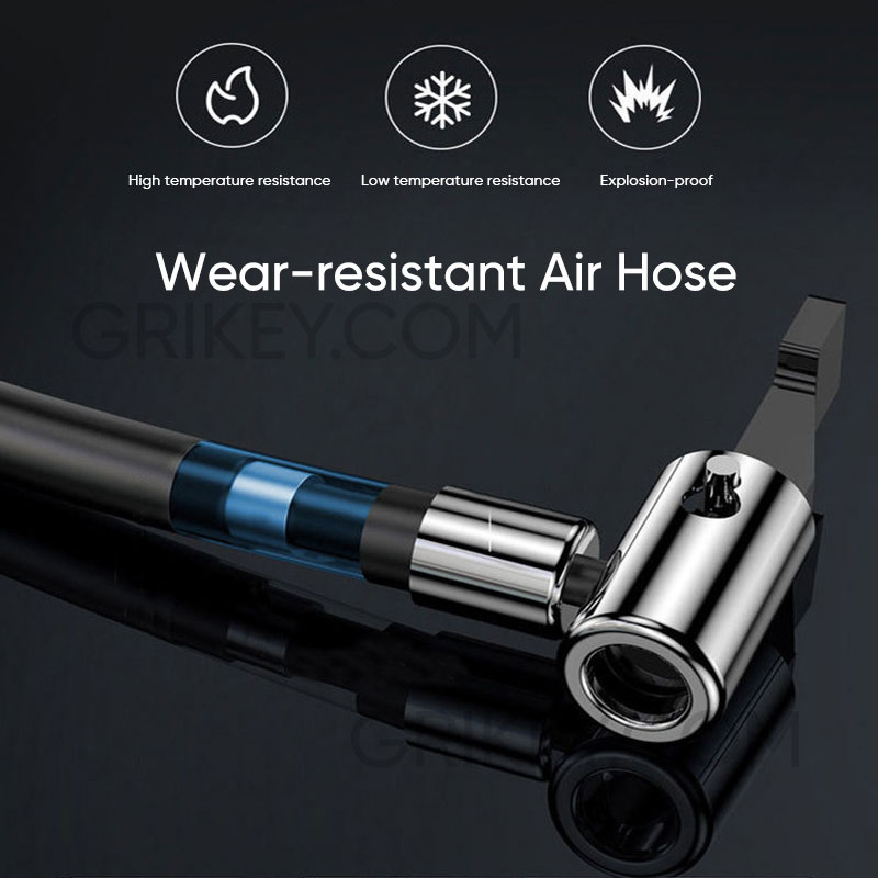 Tire Inflator Portable Air Compressor Pump 12V Mini Electric Tire Pump with Digital Pressure Gauge LED Light for Car Tires Bicycles Motorcycles Balls-grikey