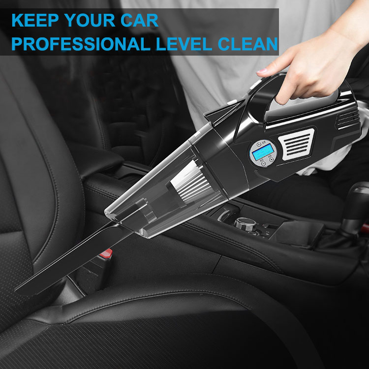 4 in 1 Portable Car Vacuum Cleaner with Digital Air Compressor Pump, High Power 6000Pa Handheld Vacuum w/Light, Tire Inflator-grikey