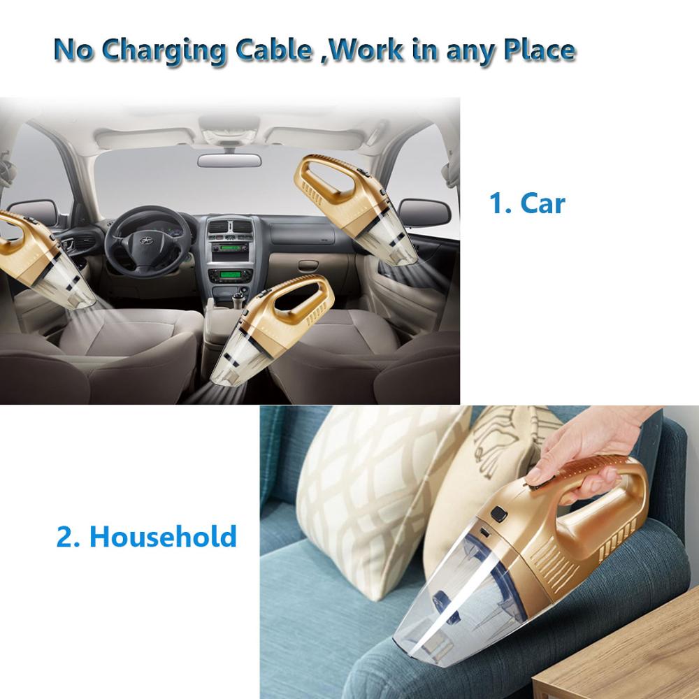 Powerful Wireless Car Vacuum Cleaner Mini Handheld Vacuum Cleaner Car Dry Wet Cleaning -grikey