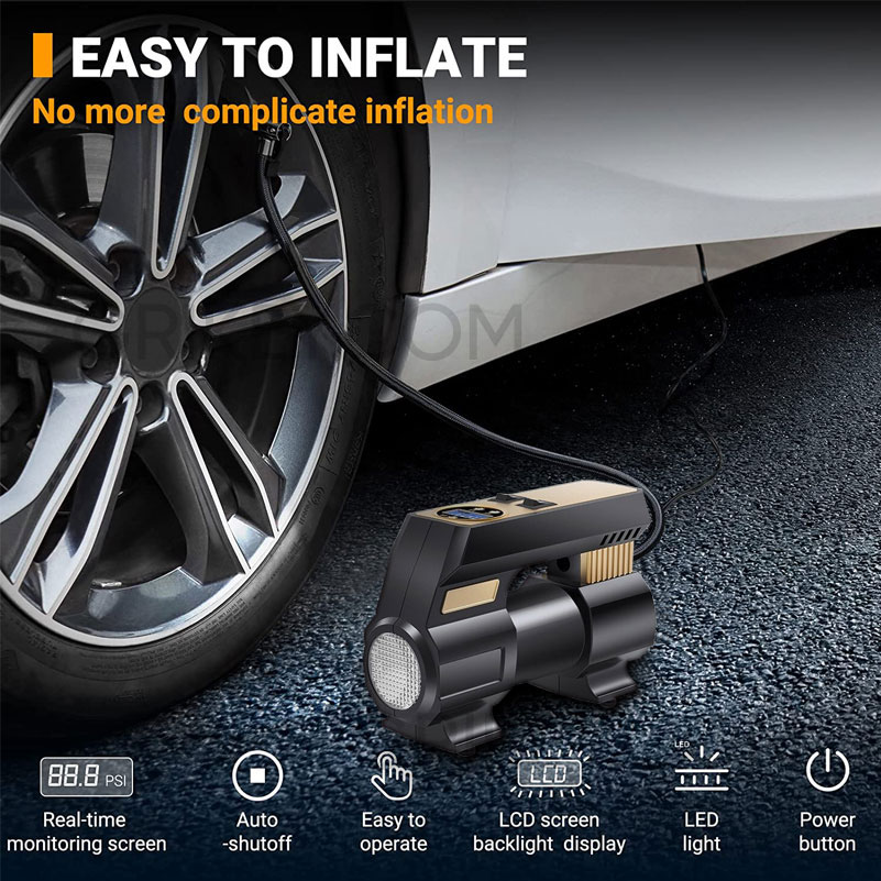 Digital Tire Inflator DC 12 Car Portable Air Compressor Pump 150 PSI Air Pump for Auto Car Tires Motorcycles Bicycles Balls-grikey