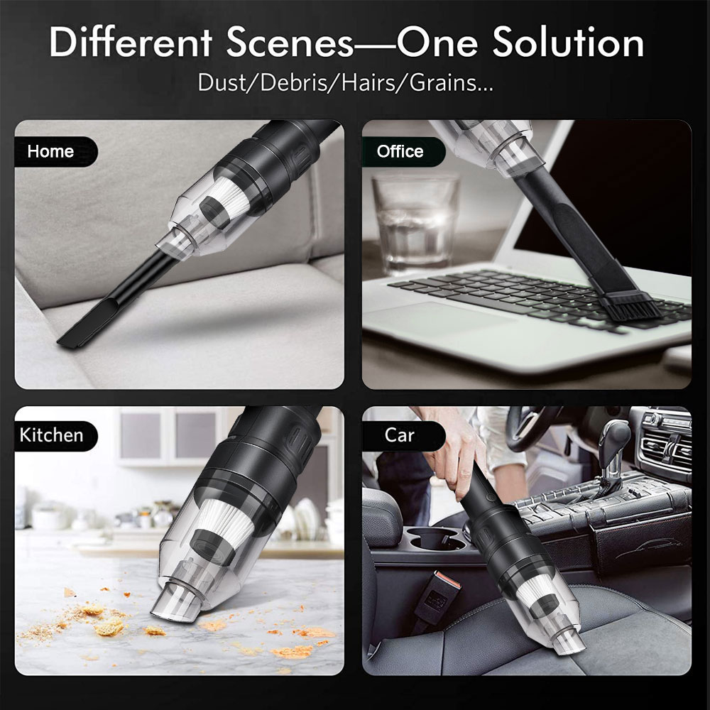 Handheld Vacuum Cleaner Cordless Portable Car Vacuum Cleaner 120W High Power USB Charging for Home Office Car Cleaning-grikey